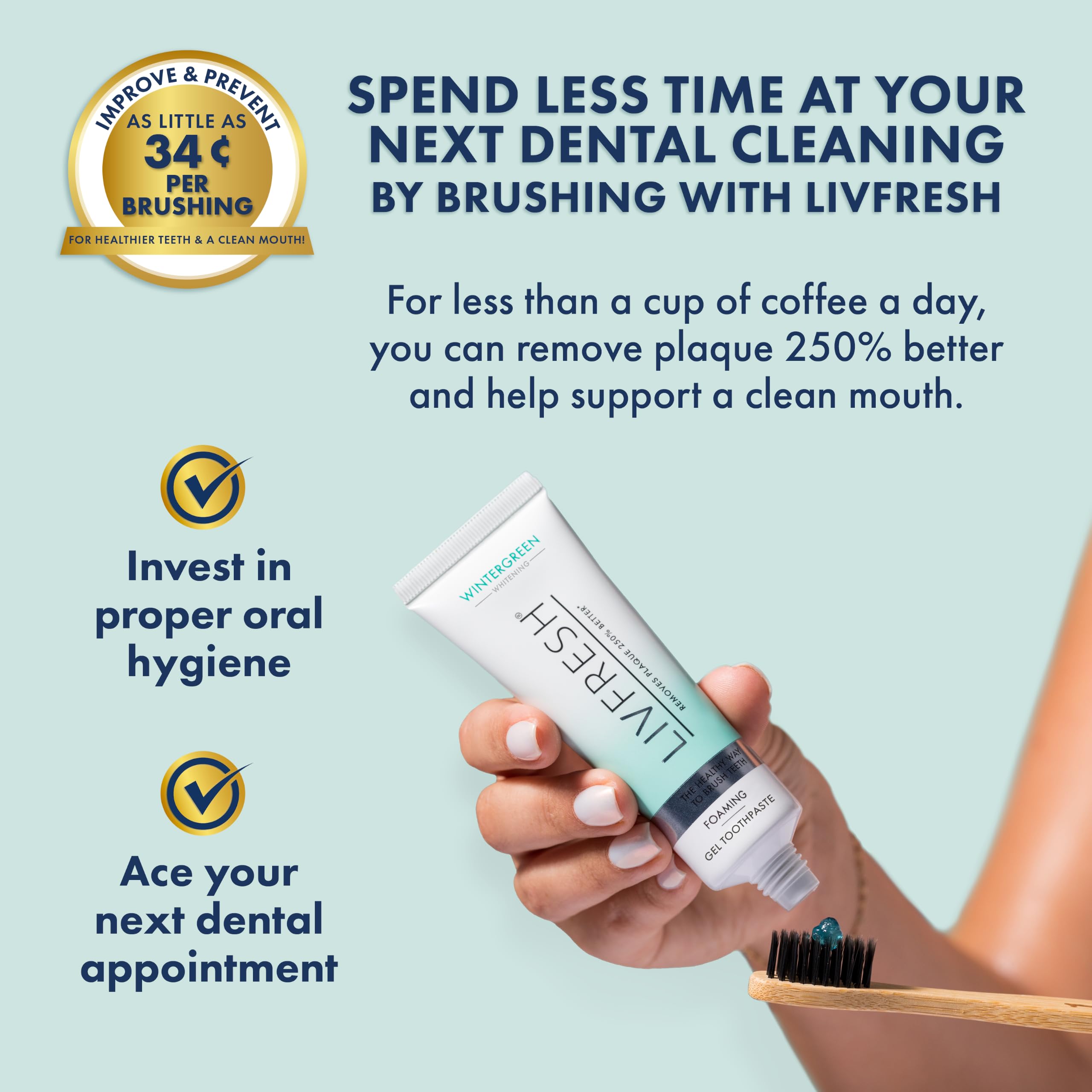LIVFRESH comparación de tamaño para valorar cantidad y uso familiar