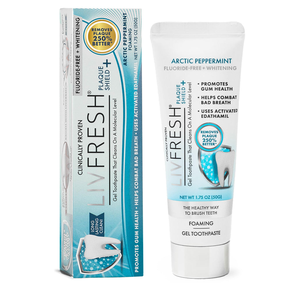 LIVFRESH envase frontal mostrando Arctic Peppermint y beneficios frescura