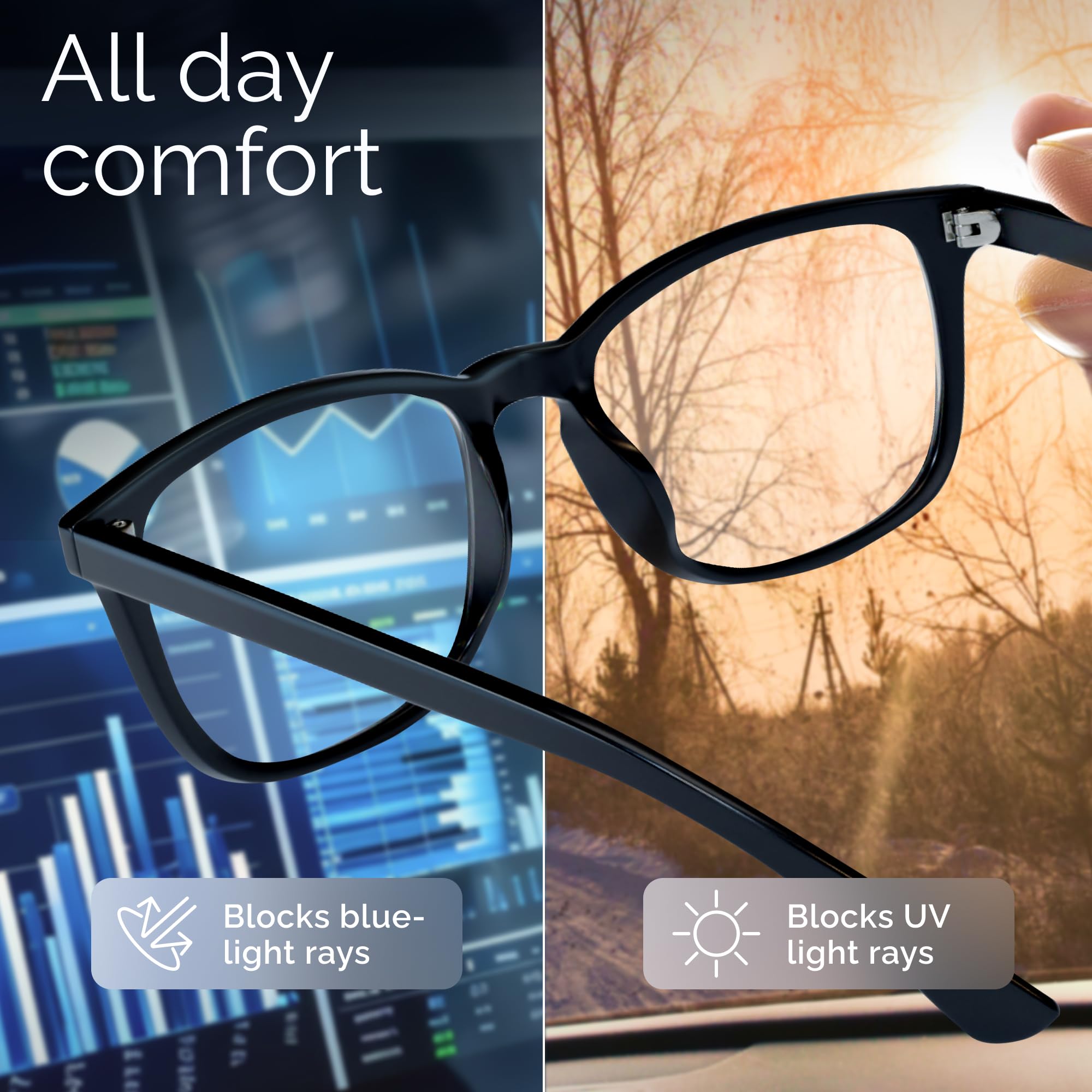 livho gafas sobre escritorio con portátil mostrando ambiente laboral cómodo