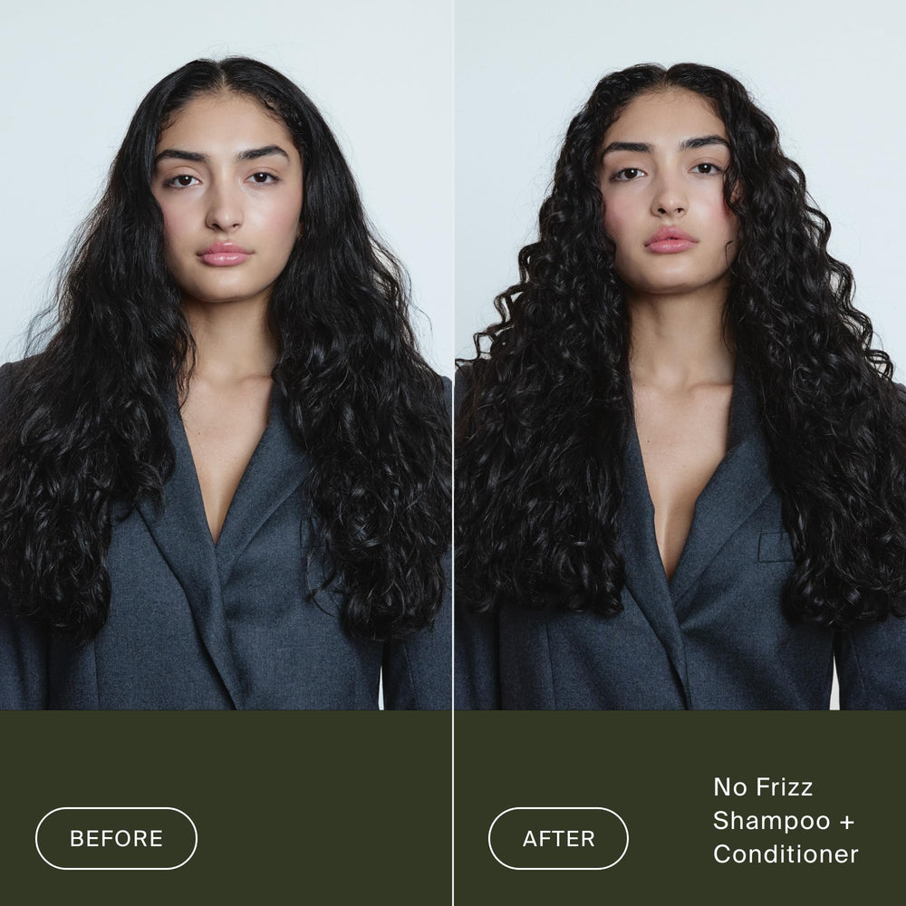 Living Proof etiqueta con ingredientes y efecto de control de frizz