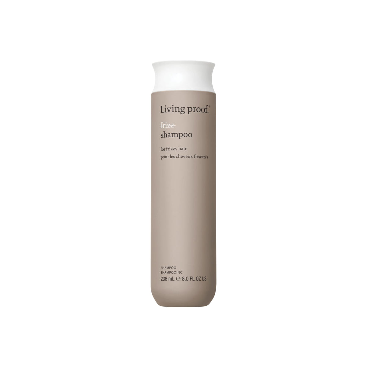 Living Proof botella frontal 8 oz mostrando diseño y beneficio anti-frizz