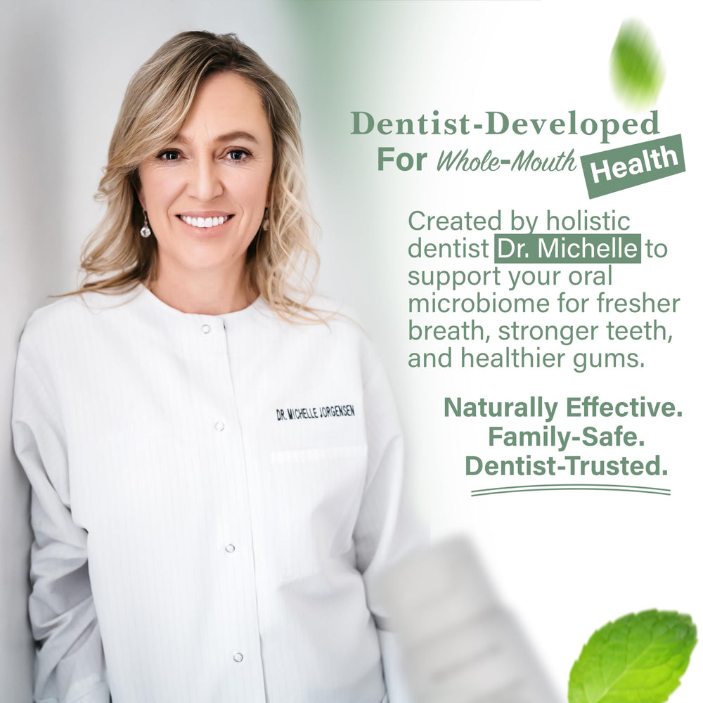 Living Well with Dr. Michelle etiqueta con lista de ingredientes limpio y claro