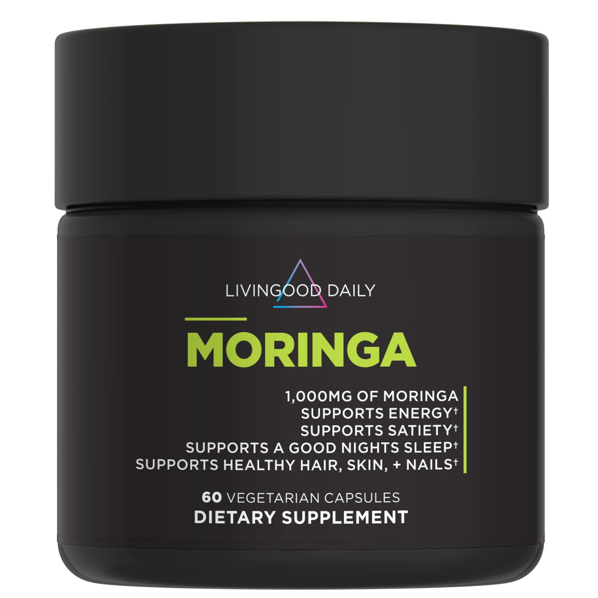 Livingood Daily frontal del empaque mostrando suplemento de moringa, ideal para rutinas verdes