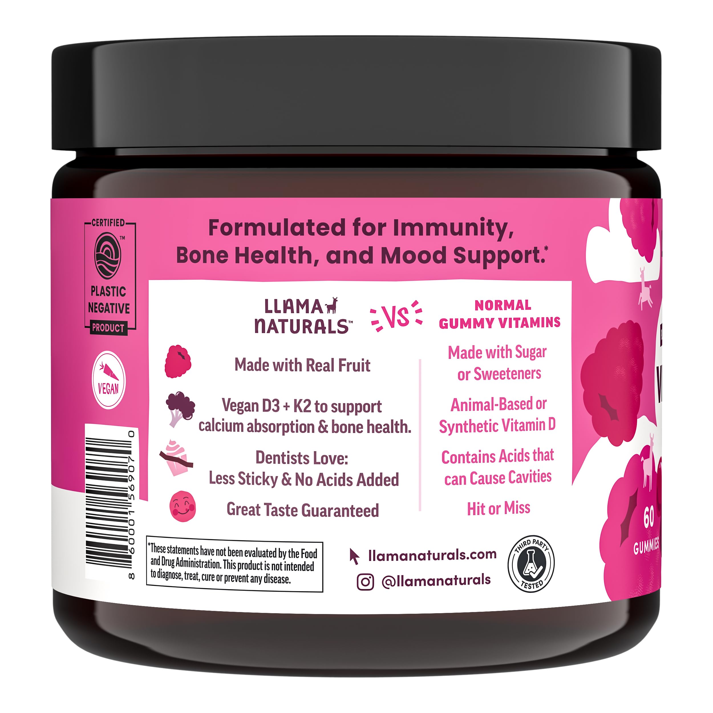 Llama Naturals primer plano de la textura de la gomita, aspecto natural