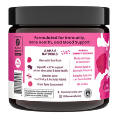 Llama Naturals primer plano de la textura de la gomita, aspecto natural