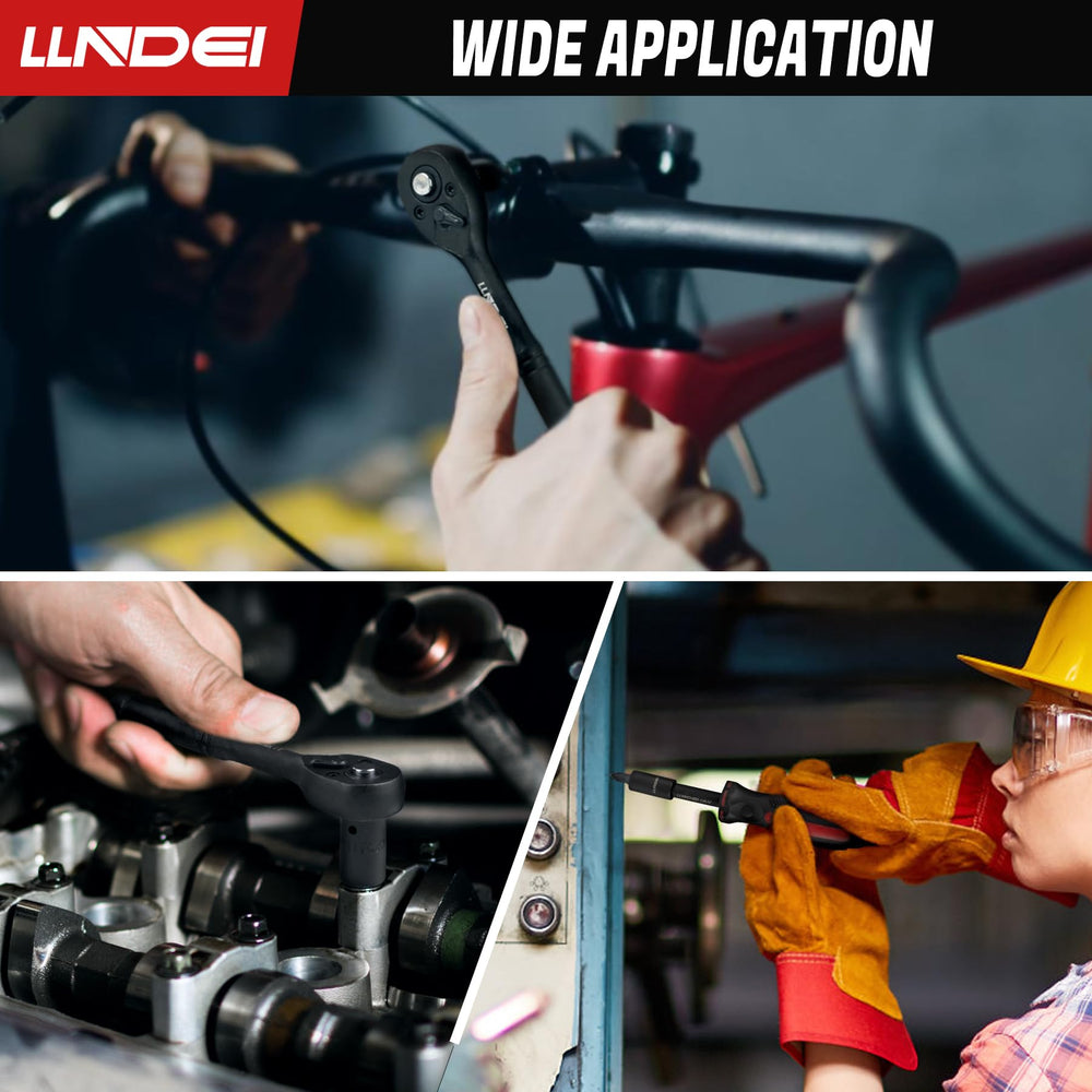 LLNDEI set en uso reparando bicicleta ilustrando aplicaciones prácticas