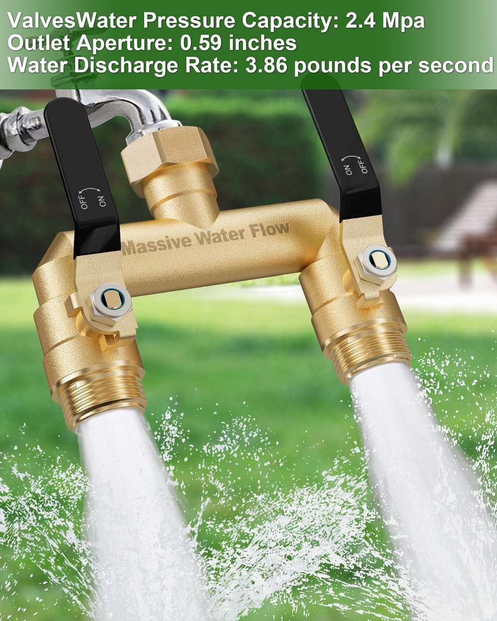 LNEZCDB with two hoses attached showing simultaneous watering and washing convenience