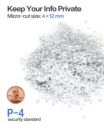Locksworth micro-cut shredded particles close-up, improved document privacy benefit