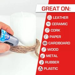 Loctite gel droplet on wood showing no-drip gel for clean vertical repairs