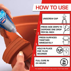 Loctite applicator close-up demonstrating side-squeeze control for precise application