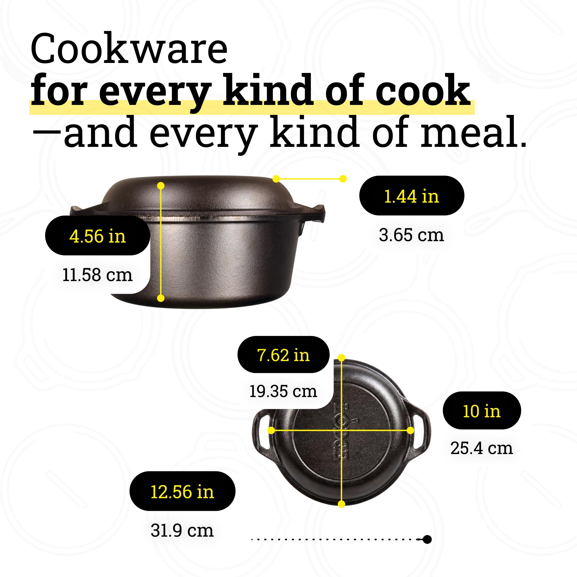 Lodge cast iron Dutch oven on campfire grill, outdoor-ready durable performance