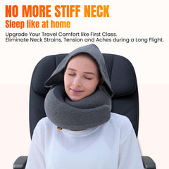 LOEXAIR almohada en uso en avión ofreciendo apoyo 360º y comodidad