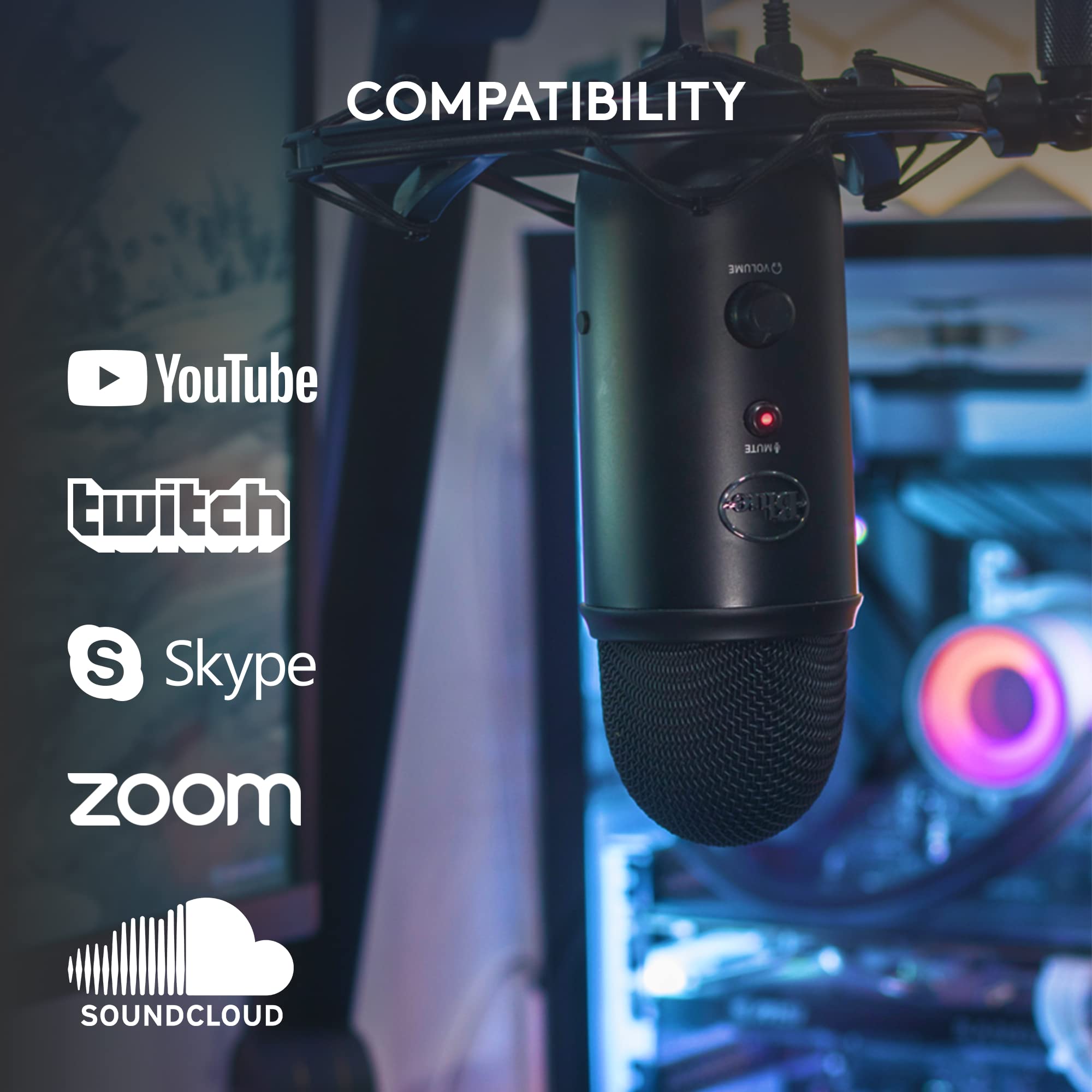 Logitech G Yeti en estudio casero con auriculares, grabación con alta fidelidad