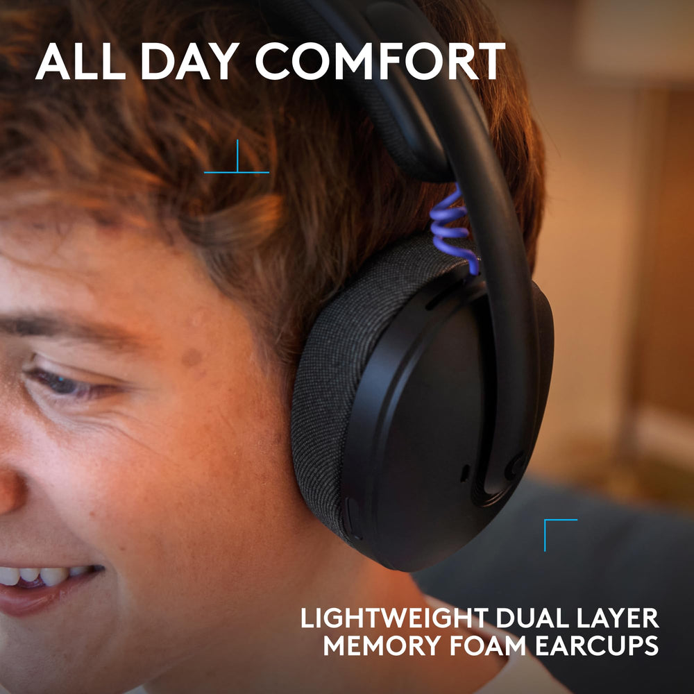 Logitech G325 ear cup close-up with dual-layer memory foam comfort