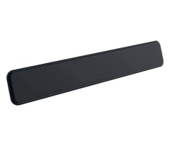Logitech palm rest front view showing sleek black profile and stable support