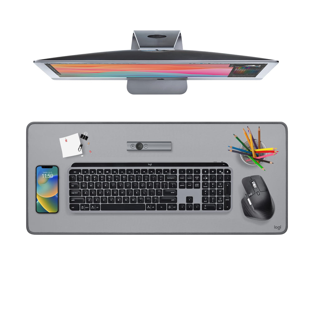 Logitech Desk Mat vista frontal, aspecto profesional y protección