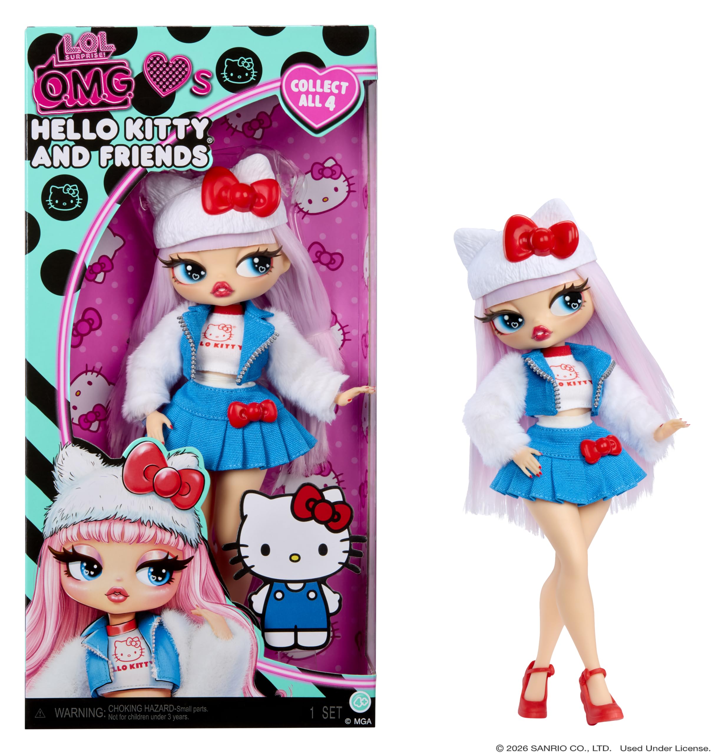 L.O.L. Surprise! muñeca Hello Kitty vista frontal con look de moda