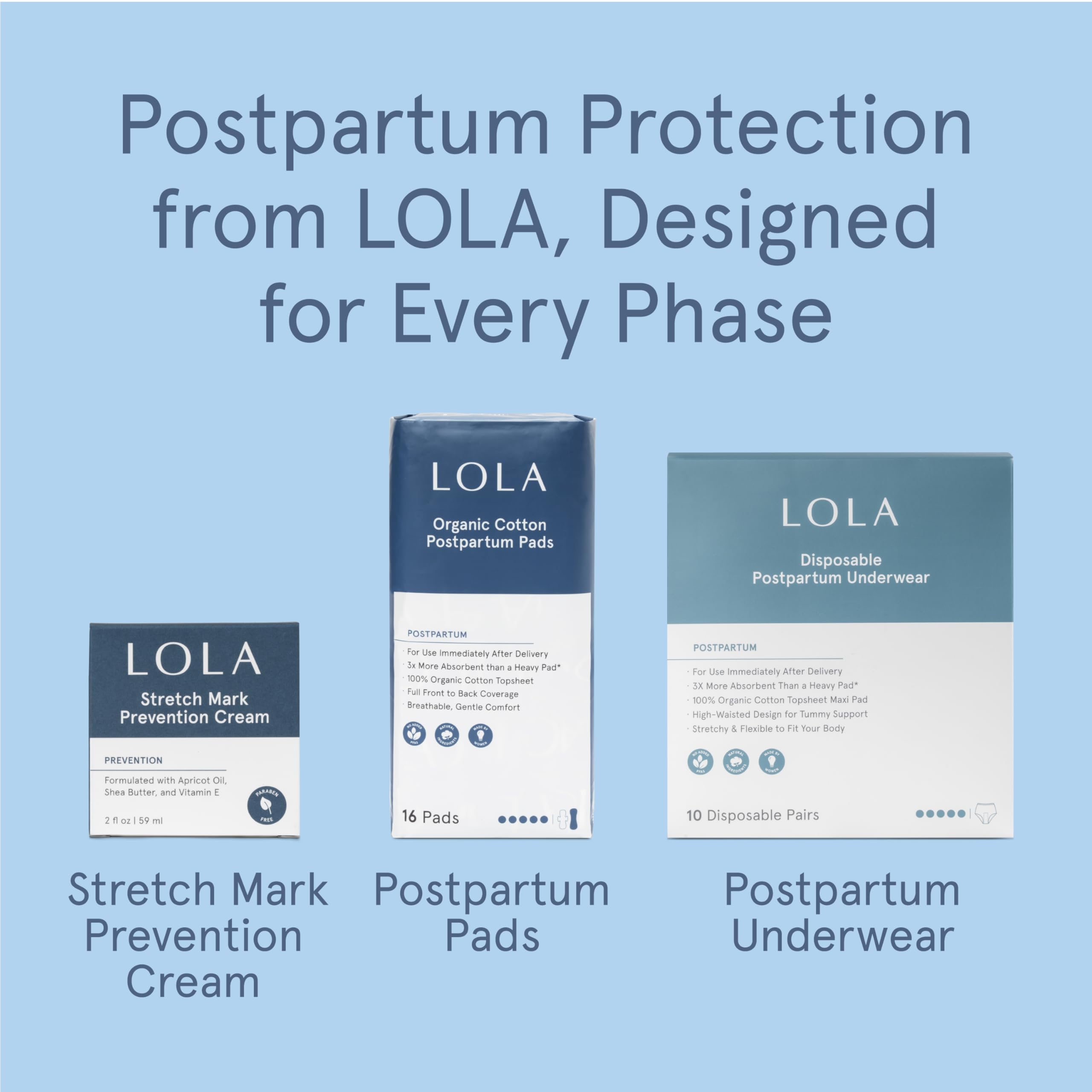 LOLA producto en entorno hogareño, apoyo para la recuperación maternal