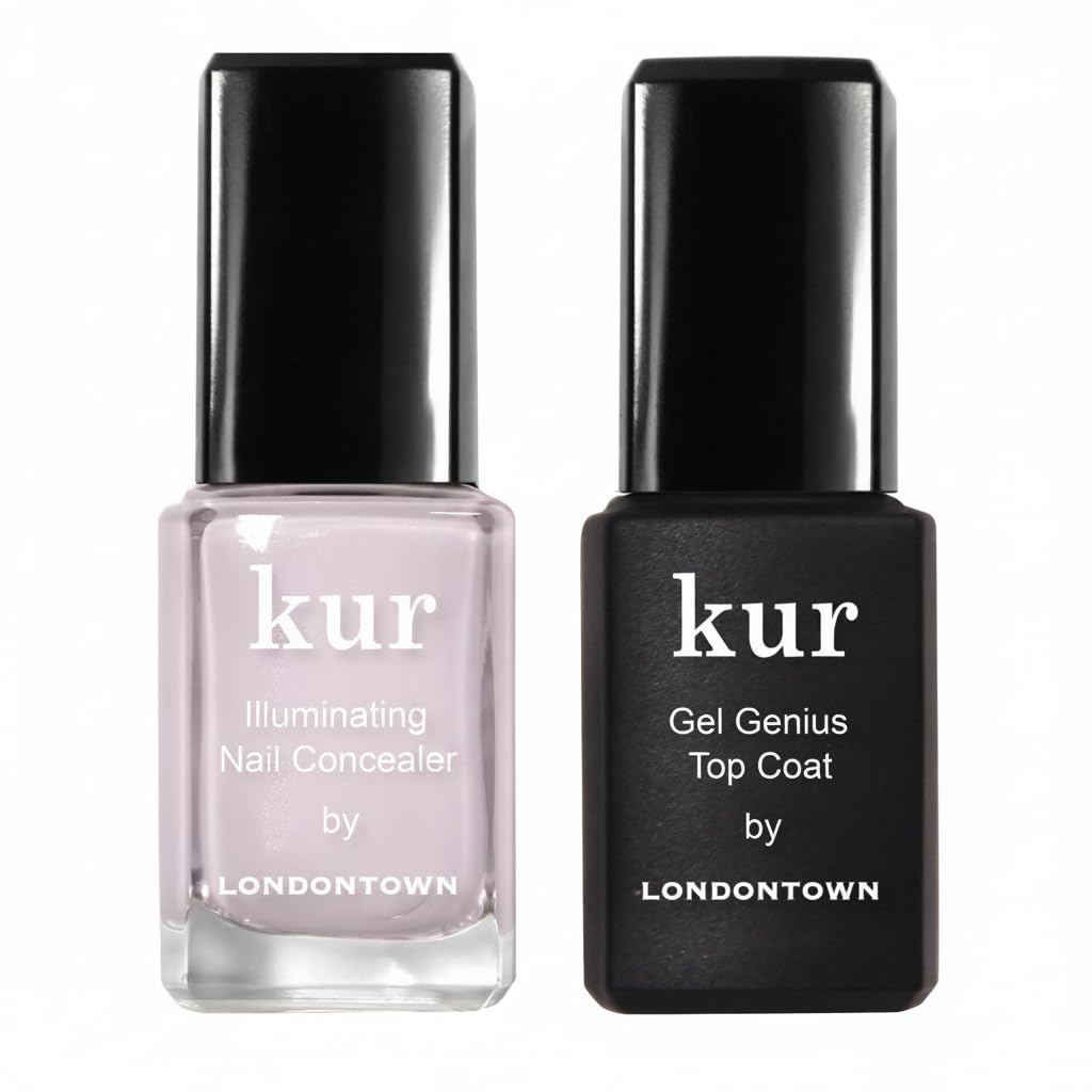 LONDONTOWN estuche frontal mostrando el dúo y beneficio de manicura natural