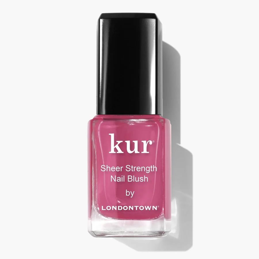 LONDONTOWN envase frontal Sheer Strength Hibiscus mostrando color y beneficio fortalecedor