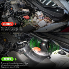 Loraffe installed under hood attached to engine frame demonstrating quick setup