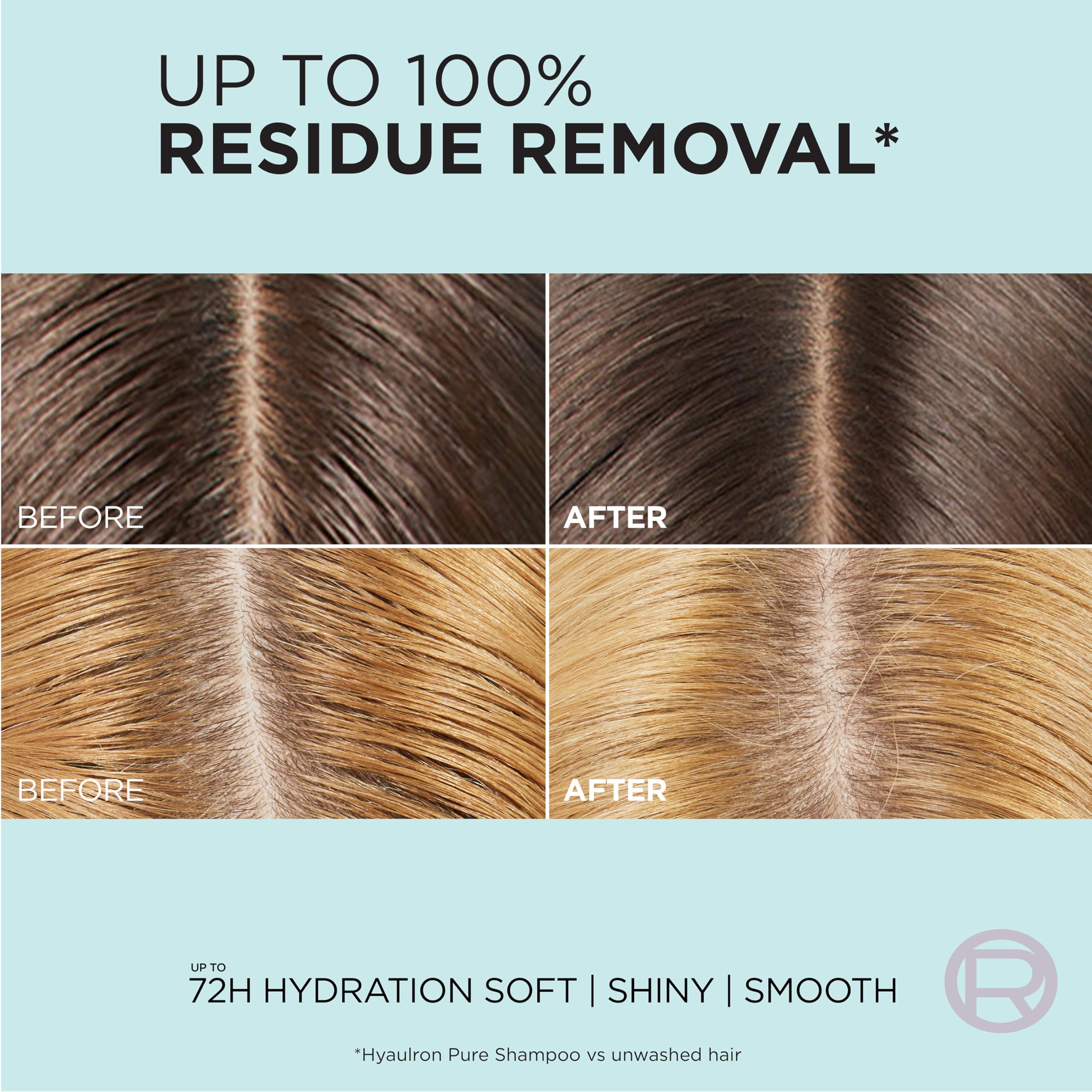 L'Oreal Paris producto en uso sobre cabello mojado, sensación de limpieza inmediata