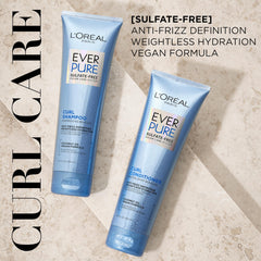 L'Oreal Paris pair on shelf emphasizing lightweight curl care and anti-frizz benefits