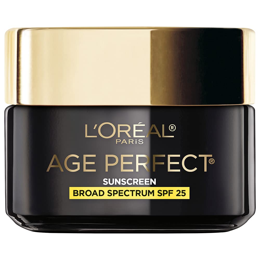L'Oreal Paris frasco frontal mostrando diseño elegante y beneficio antiedad