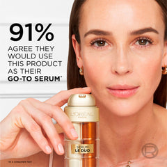 L'Oreal Paris textura del sérum doble destacando suavidad