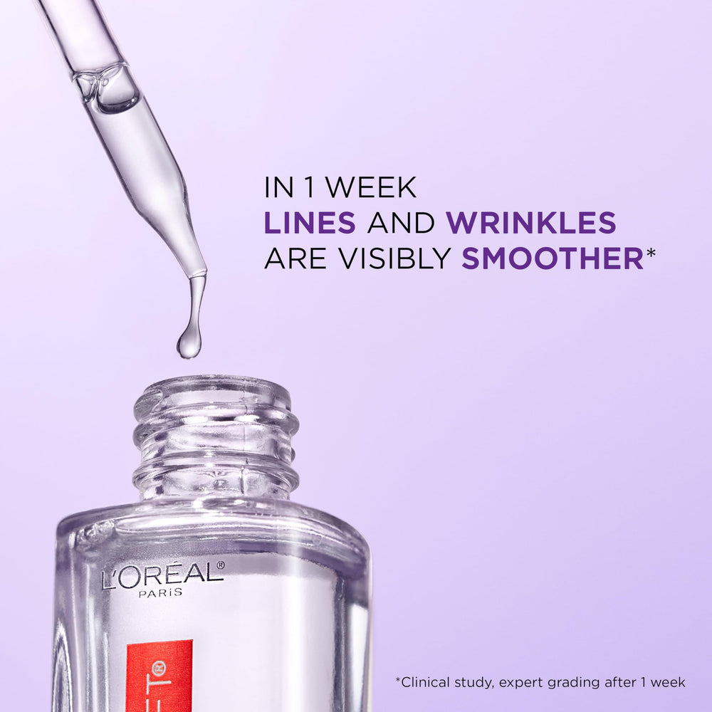 L'Oreal Paris aplicación del sérum en mano demostrando fácil extensión y hidratación