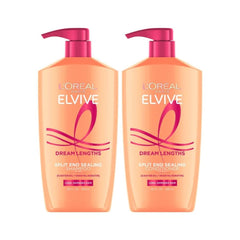 L'Oreal Paris frasco frontal del set muestra diseño y beneficio sellado de puntas