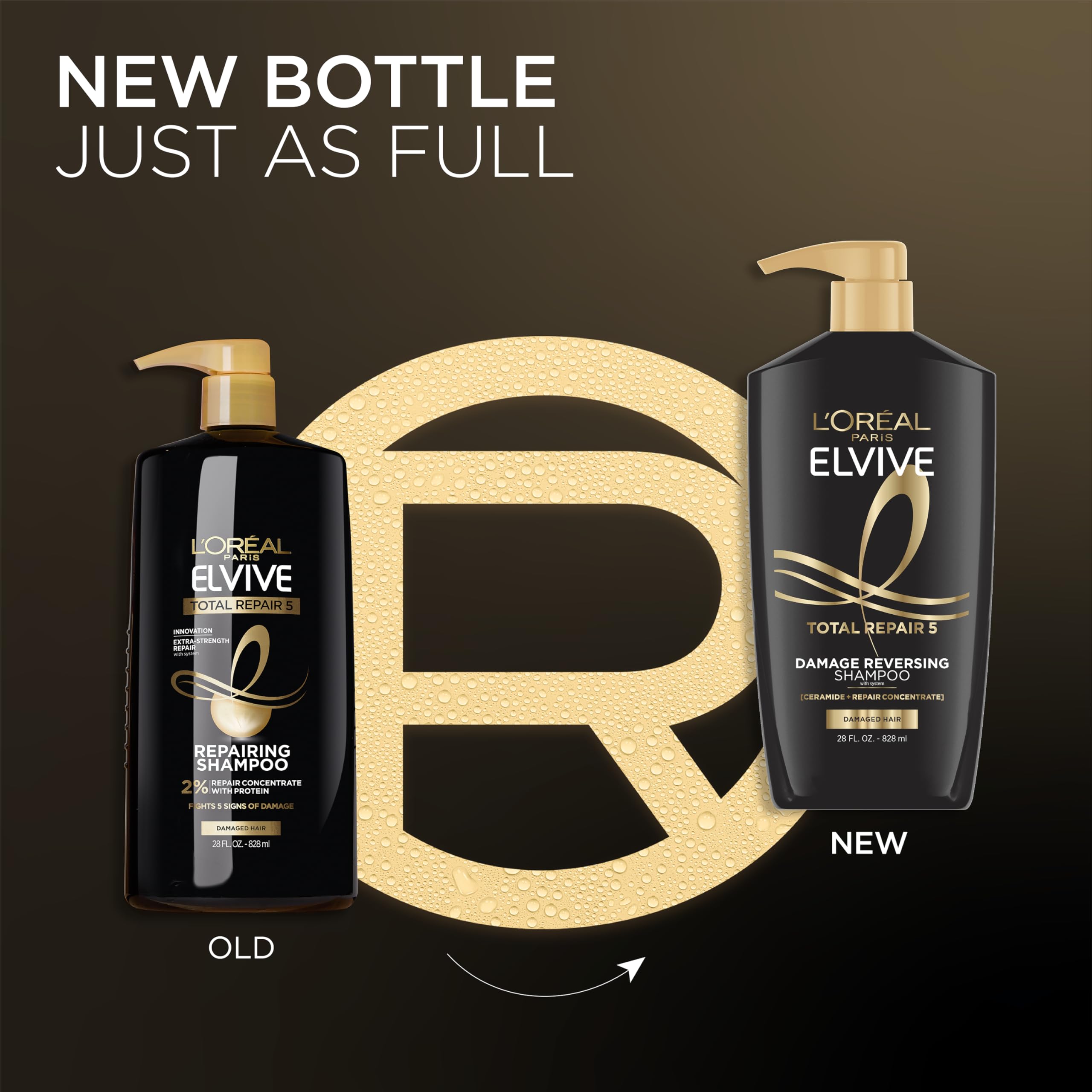 L'Oreal Paris comparación de tamaño que muestra 56 oz para ahorro