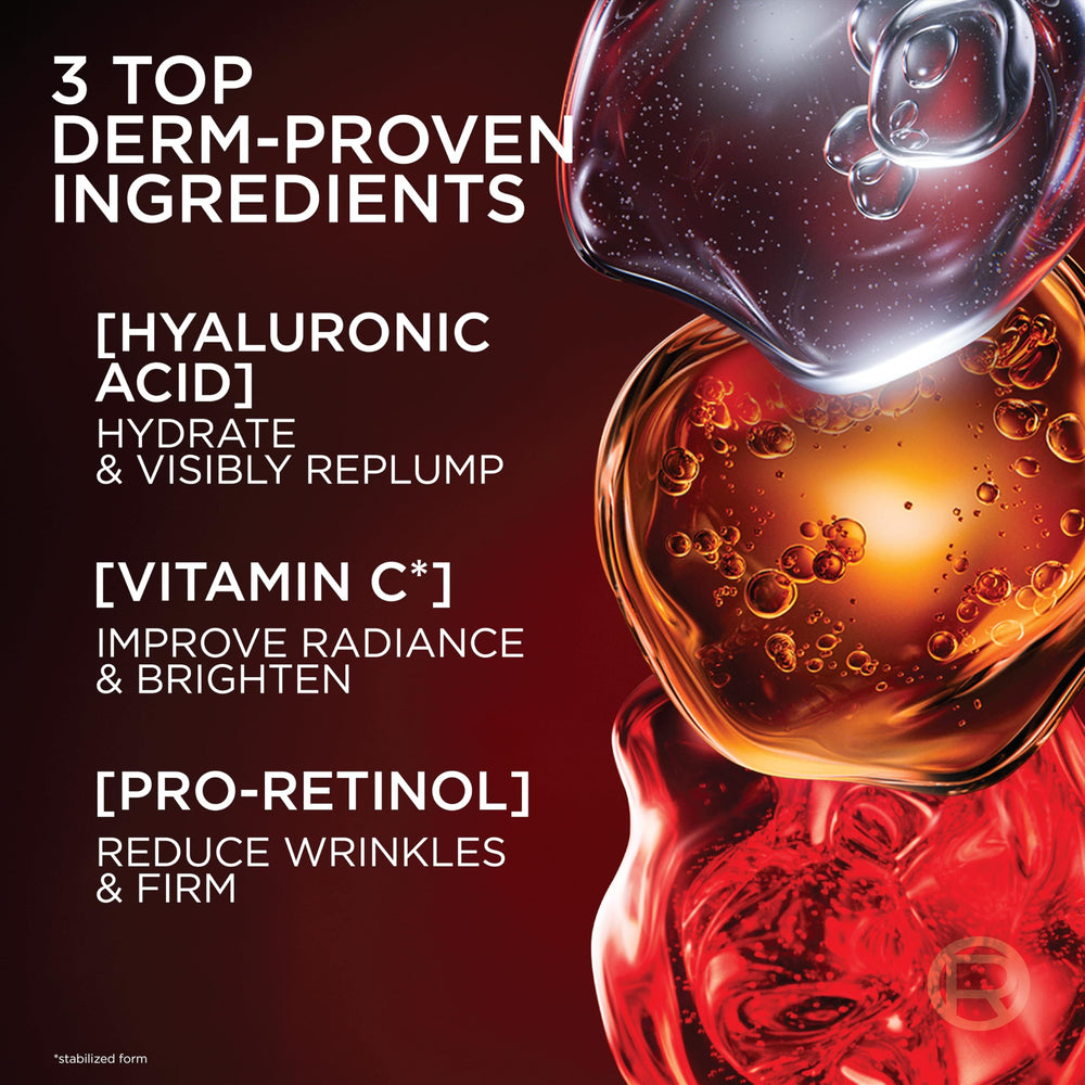 L'Oreal Paris etiqueta con ingredientes clave y beneficios visibles