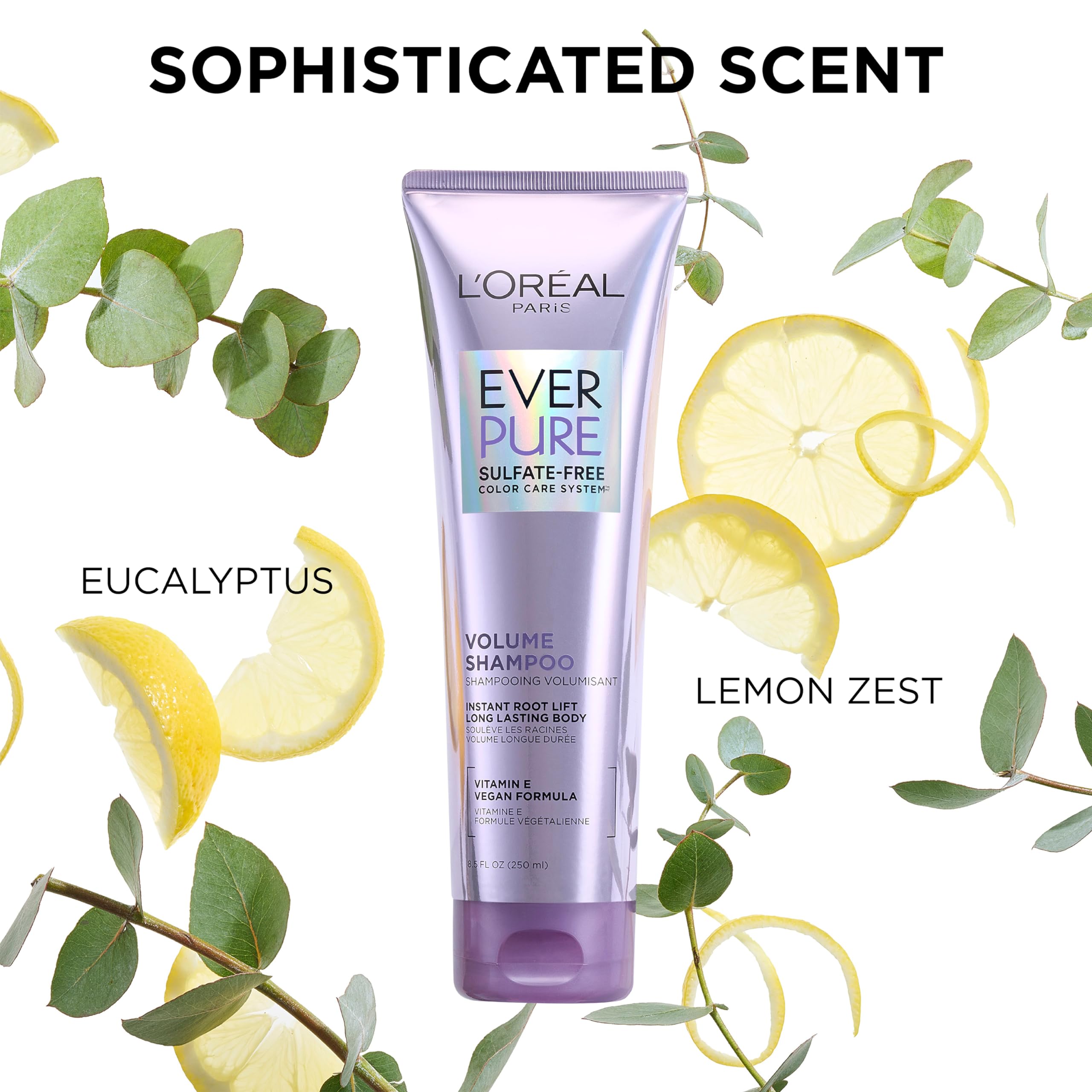 L'Oreal Paris comparación de tamaño para ver 8.5 fl oz práctico