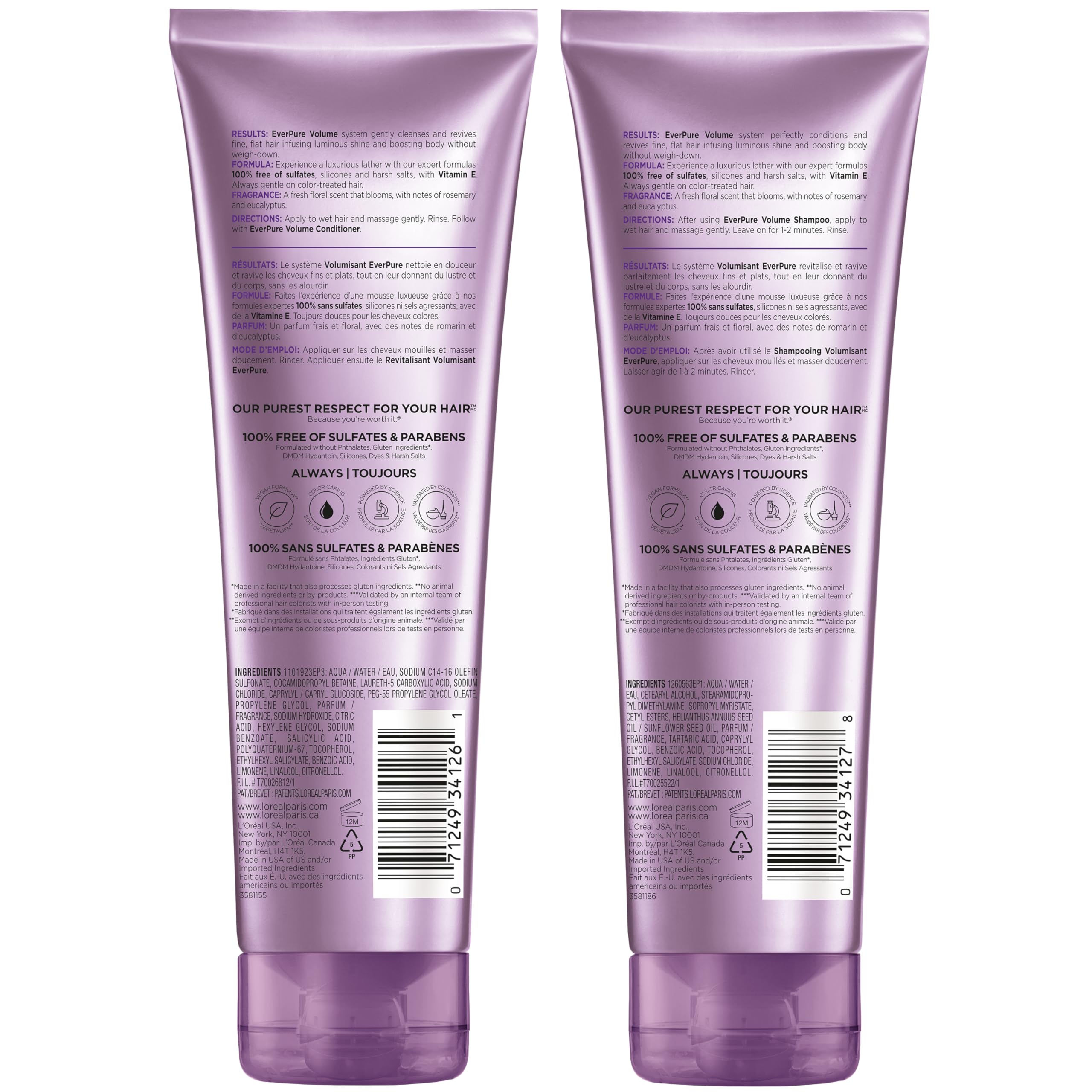 L'Oreal Paris vista de antes y después con mayor cuerpo y brillo