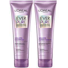 L'Oreal Paris set frontal mostrando champú y acondicionador, aporta volumen