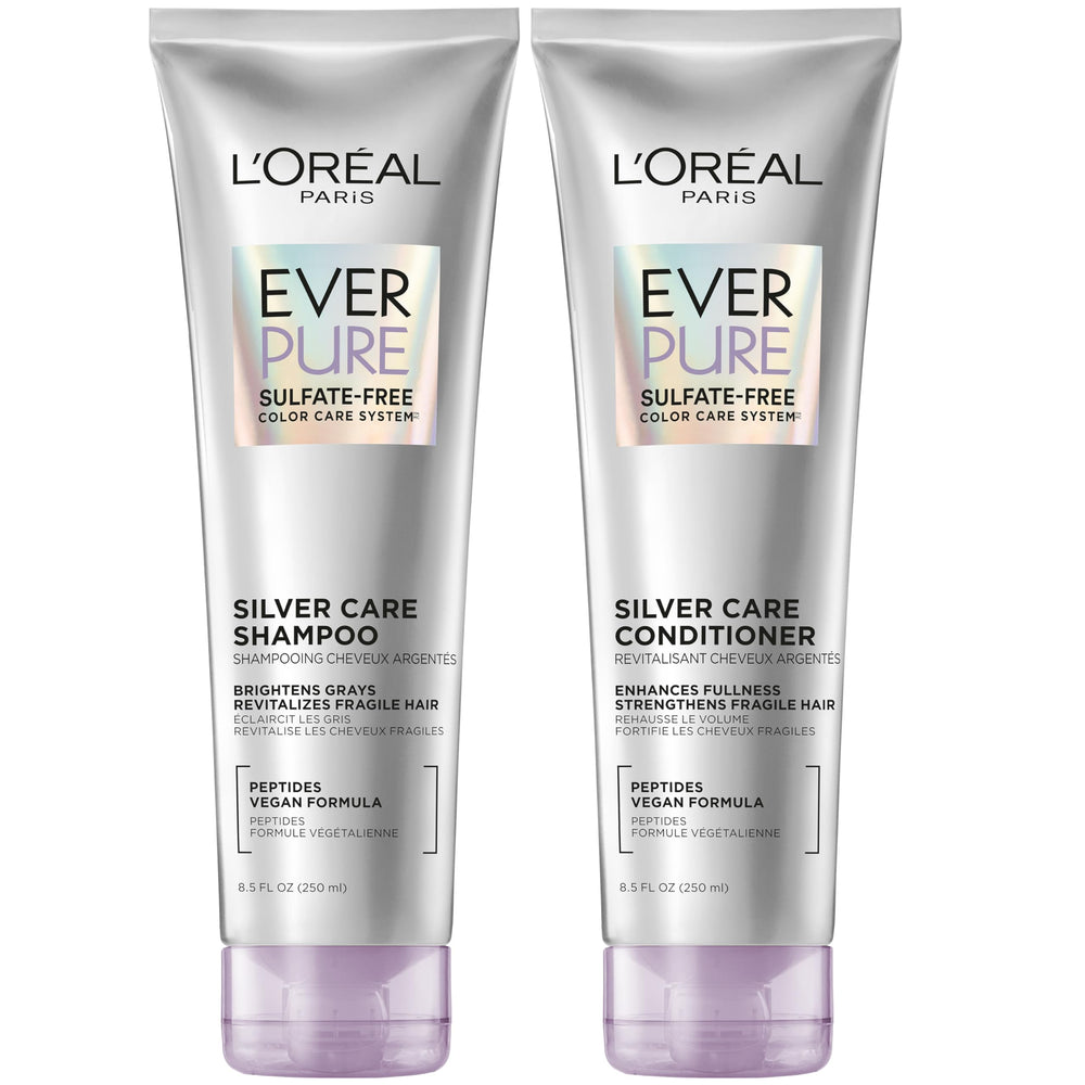 L'Oreal Paris EverPure envases frontales mostrando kit y beneficios brillo