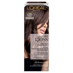 L'Oreal Paris empaque frontal Cool Brunette mostrando tamaño 4 oz y beneficio brillo