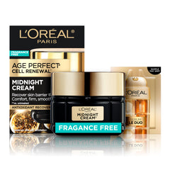 L'Oreal Paris frasco frontal mostrando diseño y beneficio antiedad