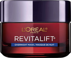 L'Oreal Paris frasco frontal mostrando la mascarilla revitalift y su beneficio hidratante
