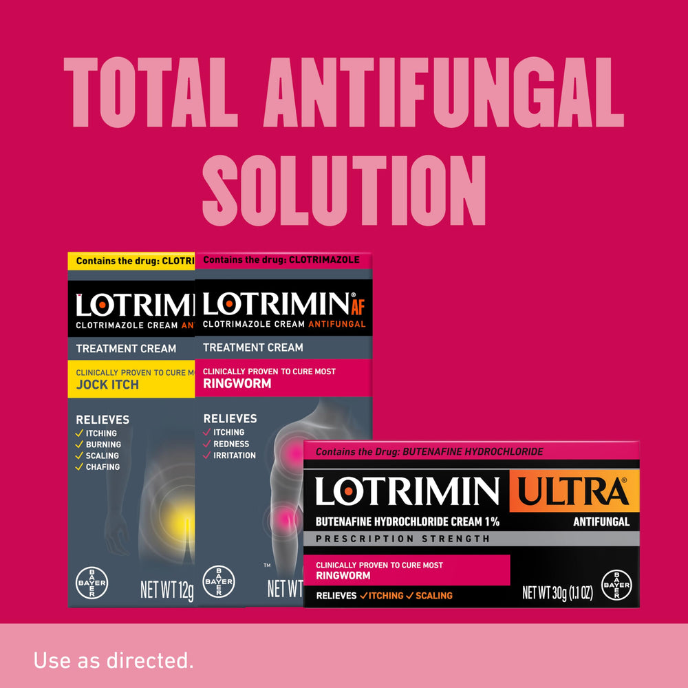 Etiqueta de Lotrimin Ultra resaltando butenafina 1% como ingrediente antifúngico