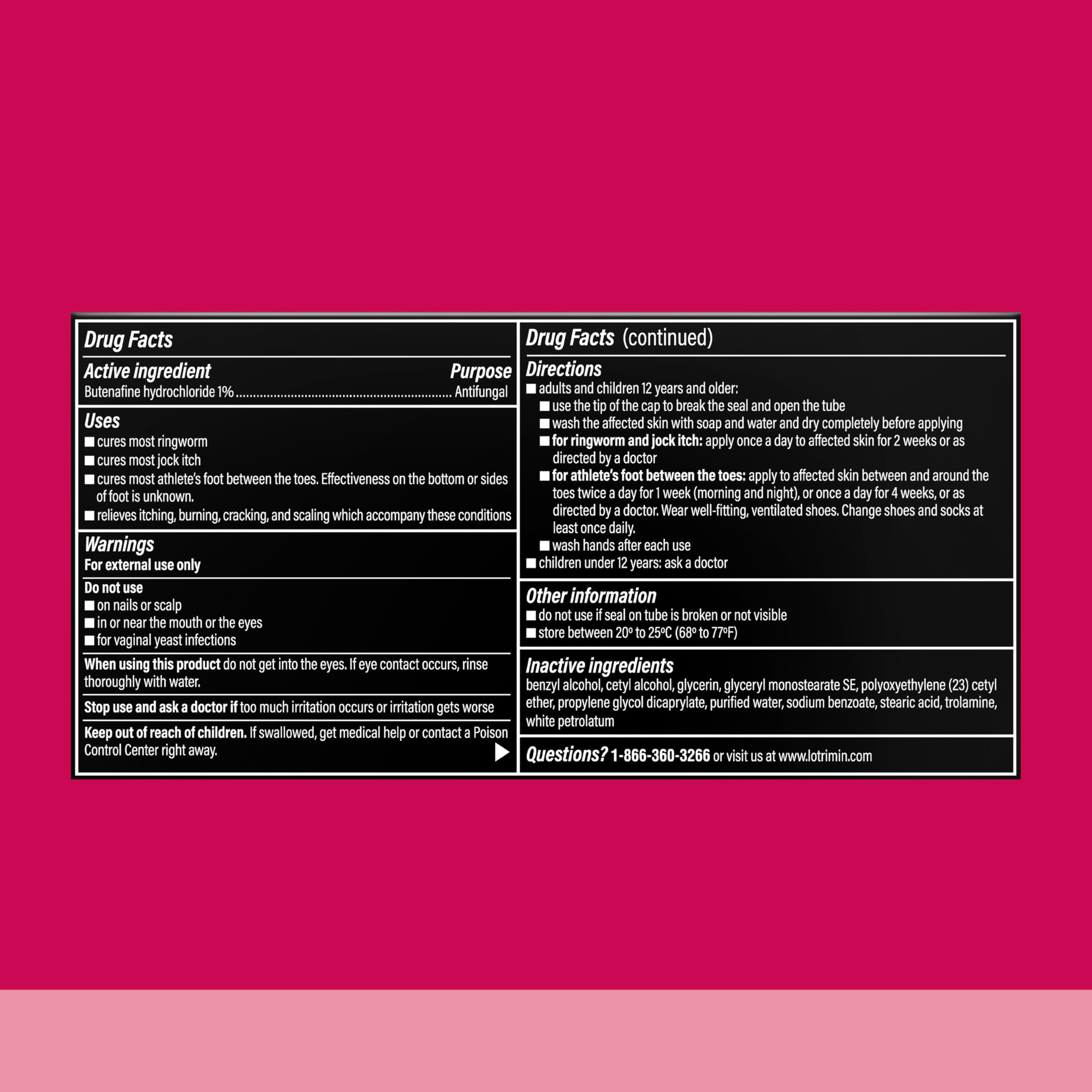 Detalle del prospecto de Lotrimin Ultra con instrucciones claras y recomendaciones