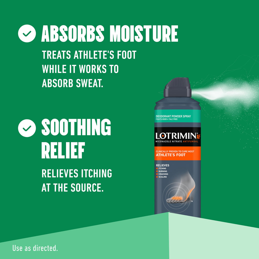 Lotrimin spray liberando polvo para cobertura uniforme y secado rápido
