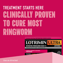 Textura de la crema Lotrimin Ultra en primer plano mostrando absorción y suavidad
