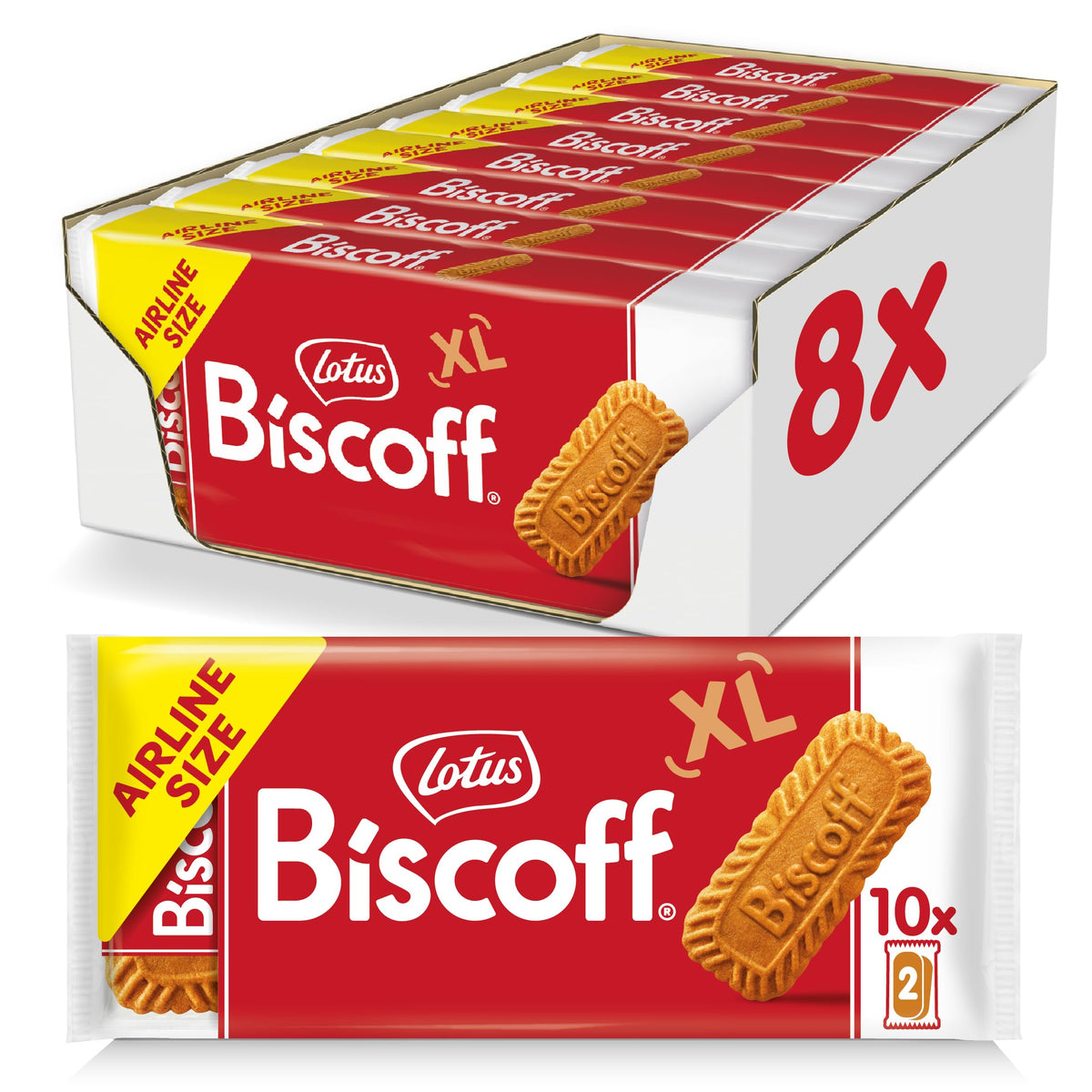 Lotus Biscoff frente del paquete mostrando el diseño y conveniencia