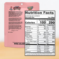 Louisville Vegan Jerky three bags stacked to display variety and convenient sampling benefit