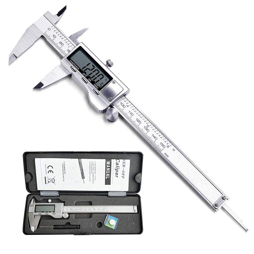 LOUISWARE calibrador digital frontal mostrando inicio de escala y carcasa robusta