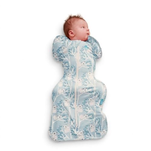 Love to Dream front view of Mini Koalas sleep sack showing snug shoulders and print benefit