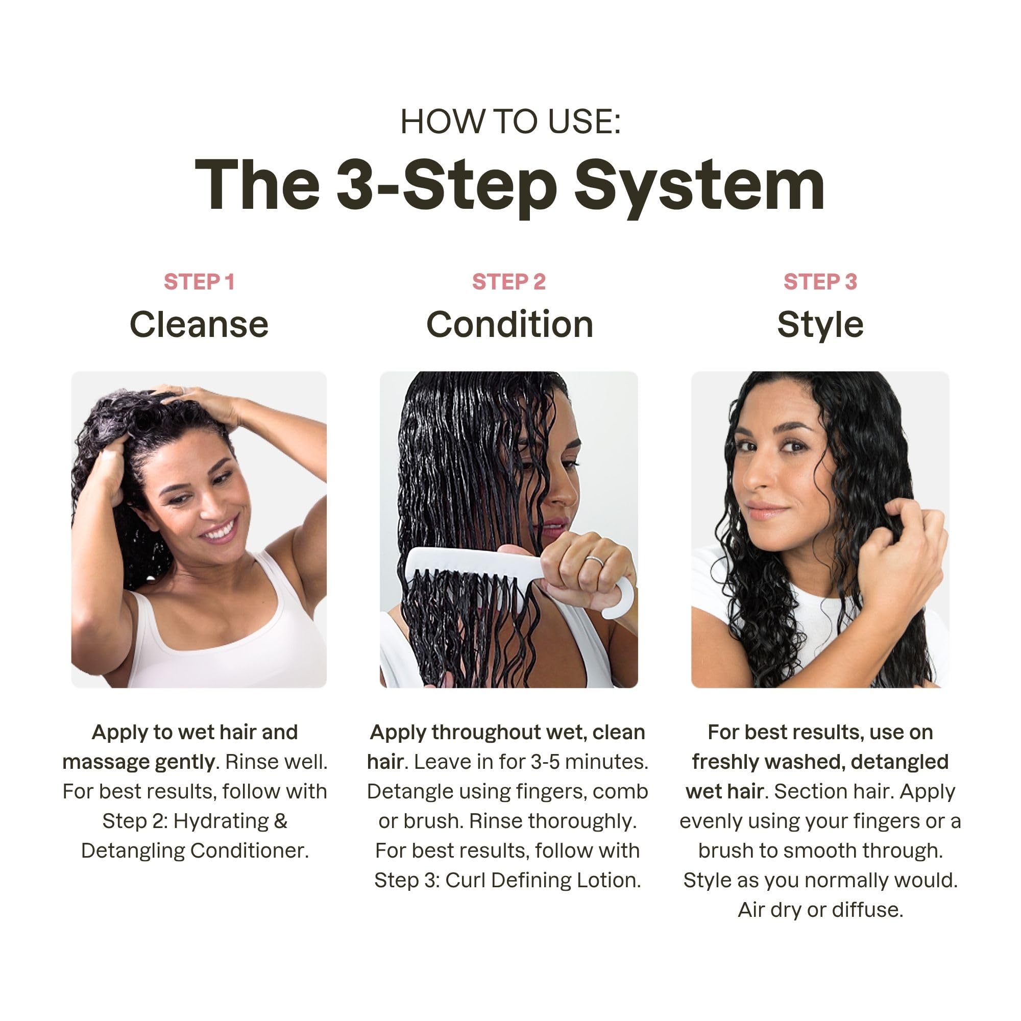 Love Ur Curls curl cream being applied to damp curls for defined, touchable results