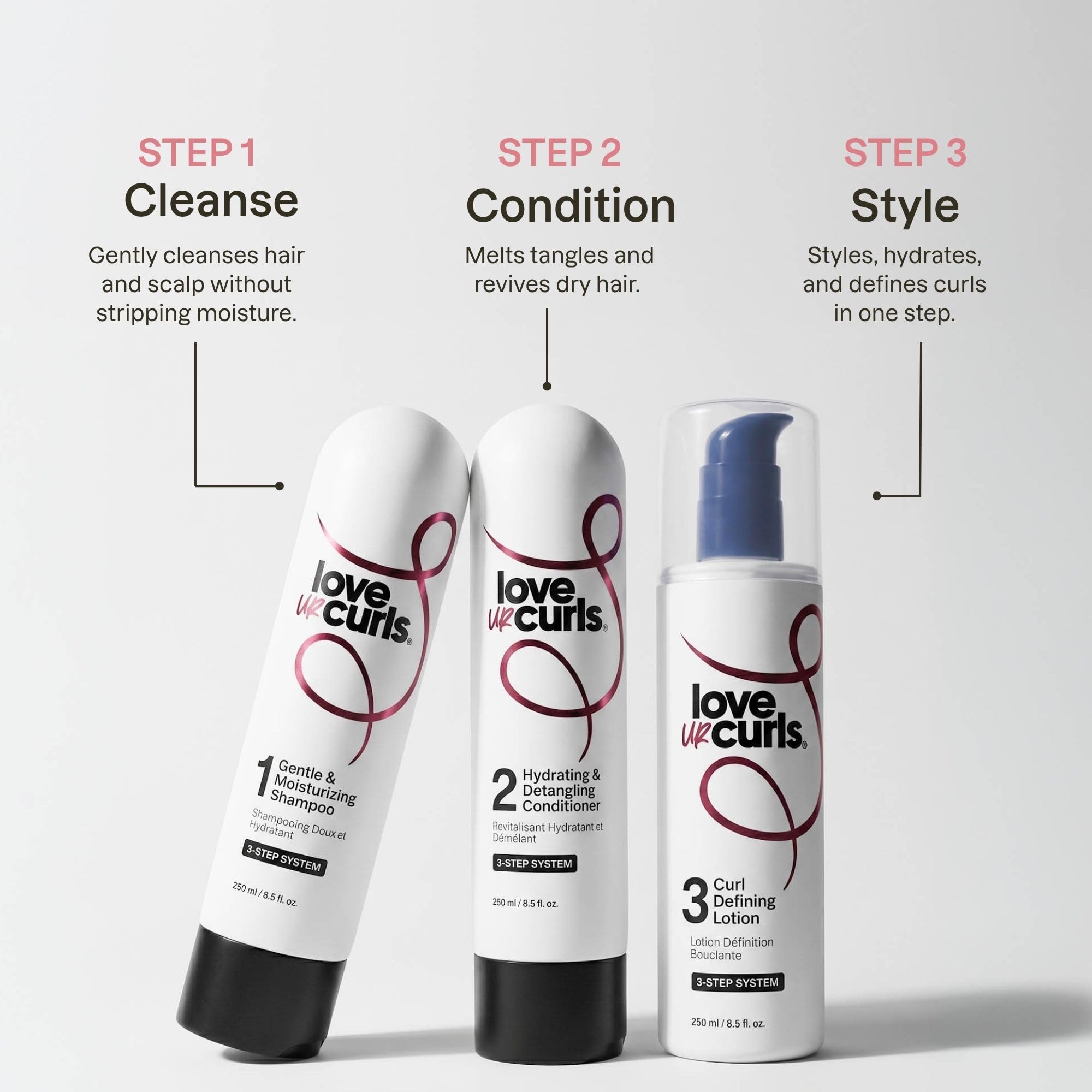 Love Ur Curls conditioner creamy texture on fingers for detangling benefit